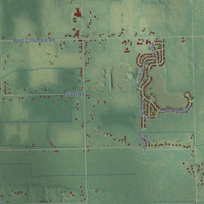 Close-up of the map of Aurelius, Michigan print showing street and building detail