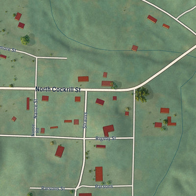 Close-up of the map of Lonsdale, Arkansas print showing street and building detail