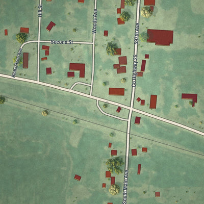 Close-up of the map of Correll, Minnesota print showing street and building detail