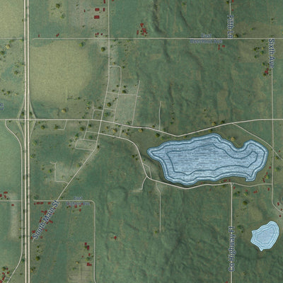 Close-up of the map of the Town of Hancock, Wisconsin print showing street and building detail
