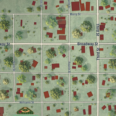 Close-up of the map of Taylor, Nebraska print showing street and building detail