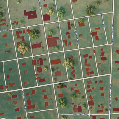 Close-up of the map of Noonan, North Dakota print showing street and building detail