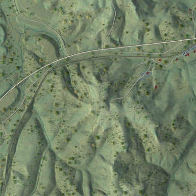 Close-up of the map of Winfield, Tennessee print showing street and building detail