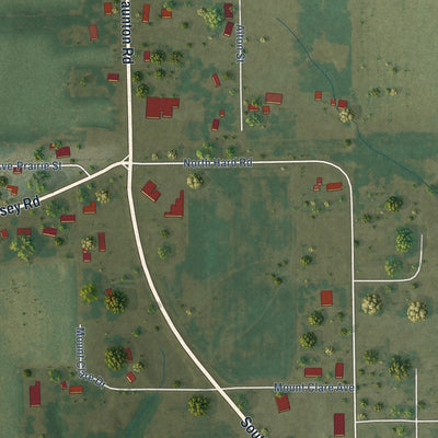 Close-up of the map of Mount Clare, Illinois print showing street and building detail