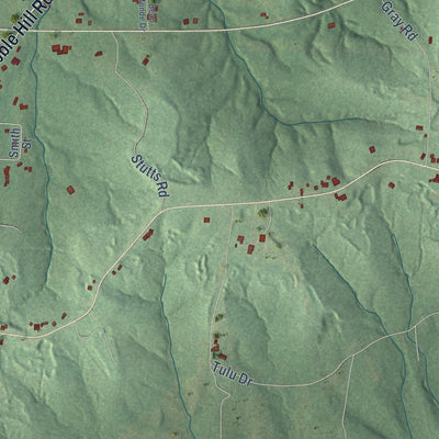 Close-up of the map of Michie, Tennessee print showing street and building detail