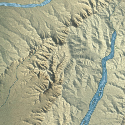 Close-up of the map of Española, New Mexico print showing street and building detail