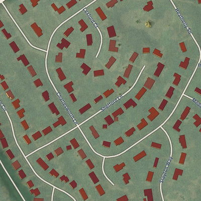 Close-up of the map of Old Brownsboro Place, Kentucky print showing street and building detail