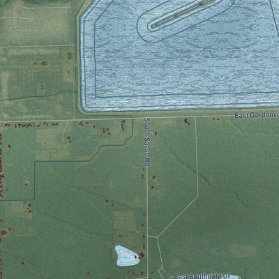Close-up of the map of Ingersoll, Michigan print showing street and building detail