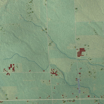 Close-up of the map of Gibson, Michigan print showing street and building detail