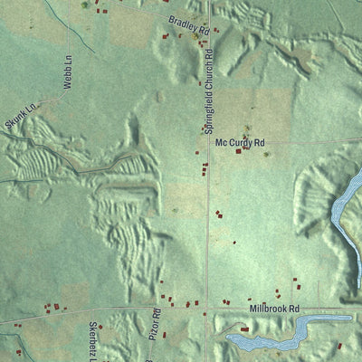 Close-up of the map of Jackson, Mercer County, Pennsylvania print showing street and building detail