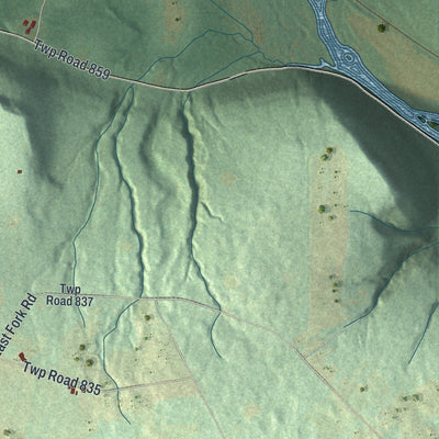 Close-up of the map of French Creek, Pennsylvania print showing street and building detail
