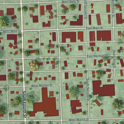 Close-up of the map of Battle Creek, Nebraska print showing street and building detail