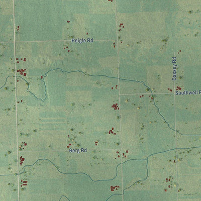 Close-up of the map of Gladwin, Gladwin County, Michigan print showing street and building detail