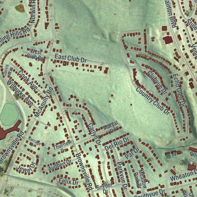 Close-up of the map of Whitehall, Allegheny County, Pennsylvania print showing street and building detail