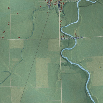Close-up of the map of Brady, Saginaw County, Michigan print showing street and building detail