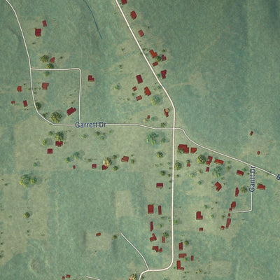 Close-up of the map of Dubberly, Louisiana print showing street and building detail