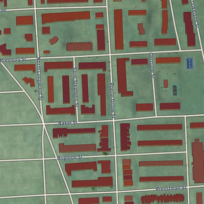 Close-up of the map of Northwest Community Action, Maryland print showing street and building detail