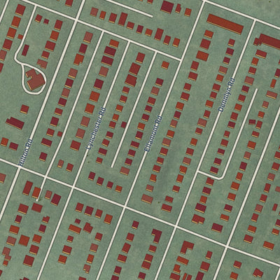 Close-up of the map of Ashburton, Maryland print showing street and building detail