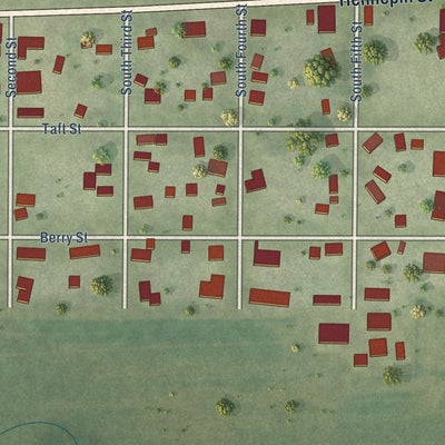 Close-up of the map of Standard, Illinois print showing street and building detail