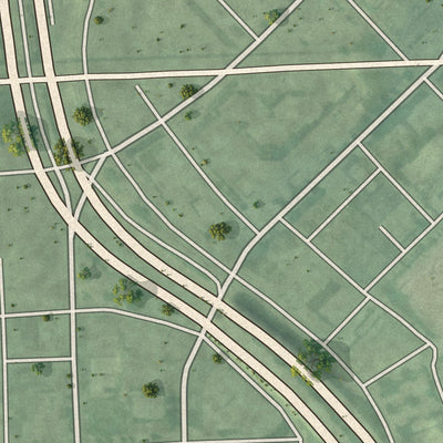 Close-up of the map of Pleasant View Gardens, Maryland print showing street and building detail