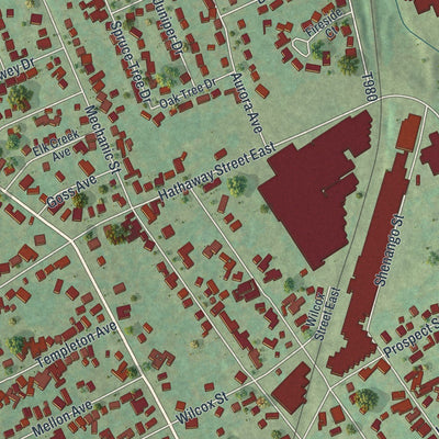 Close-up of the map of the Borough of Girard, Erie County, Pennsylvania print showing street and building detail
