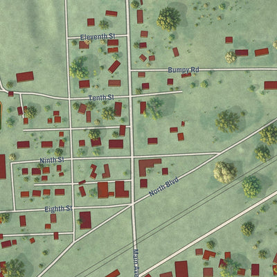 Close-up of the map of Duncan, Nebraska print showing street and building detail