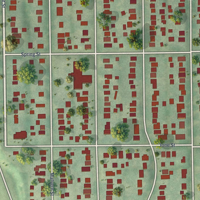 Close-up of the map of Lauderdale, Minnesota print showing street and building detail