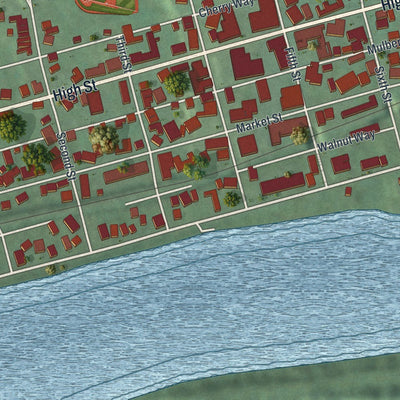 Close-up of the map of Freeport, Armstrong County, Pennsylvania print showing street and building detail