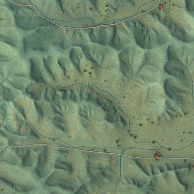 Close-up of the map of Honey Creek, Wisconsin print showing street and building detail