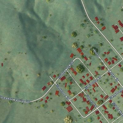 Close-up of the map of Stonefort, Illinois print showing street and building detail