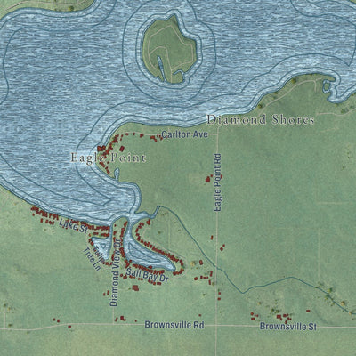 Close-up of the map of Calvin, Michigan print showing street and building detail