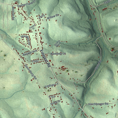 Close-up of the map of Summit, Butler County, Pennsylvania print showing street and building detail