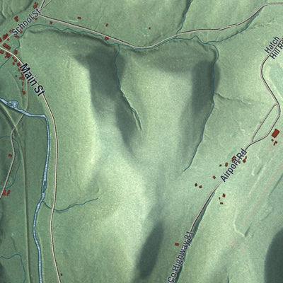 Close-up of the map of Ischua, New York print showing street and building detail