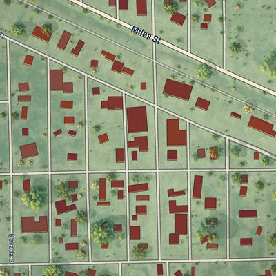 Close-up of the map of Clearwater, Nebraska print showing street and building detail