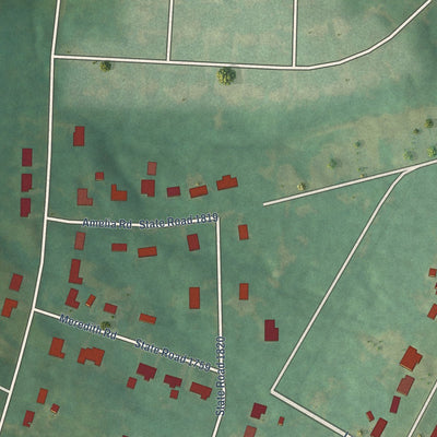 Close-up of the map of Bethania, North Carolina print showing street and building detail