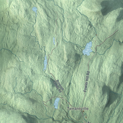 Close-up of the map of Edinburg, New York print showing street and building detail