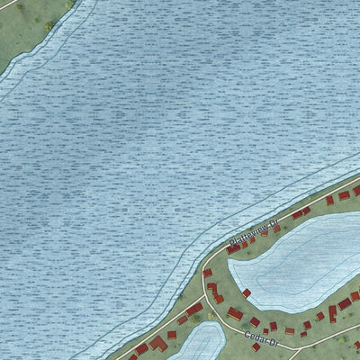 Close-up of the map of Cedar Creek, Nebraska print showing street and building detail