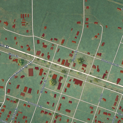 Close-up of the map of Eastover, South Carolina print showing street and building detail