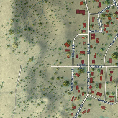 Close-up of the map of Coal Creek, Colorado print showing street and building detail