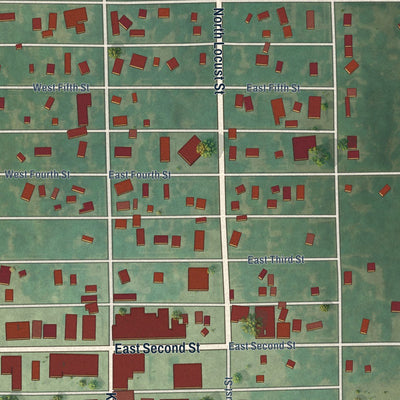 Close-up of the map of Frankfort, Kansas print showing street and building detail