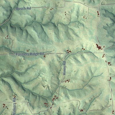 Close-up of the map of the Town of Highland, Iowa County, Wisconsin print showing street and building detail