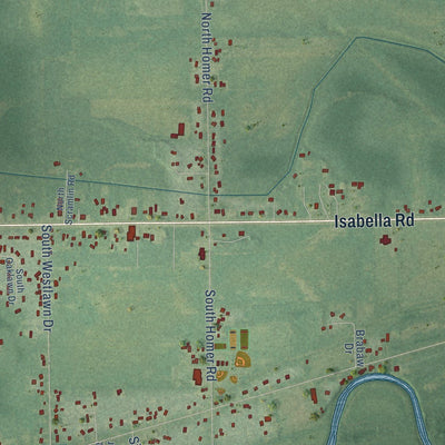 Close-up of the map of Homer, Midland County, Michigan print showing street and building detail