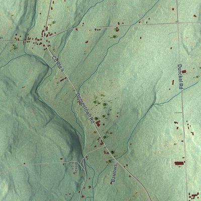 Close-up of the map of Preston, New York print showing street and building detail