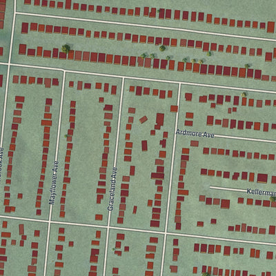 Close-up of the map of Golf Manor, Ohio print showing street and building detail