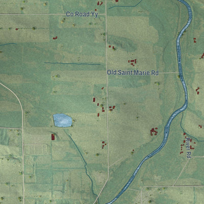 Close-up of the map of St. Marie, Wisconsin print showing street and building detail