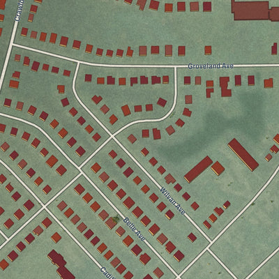 Close-up of the map of Grove Park, Maryland print showing street and building detail