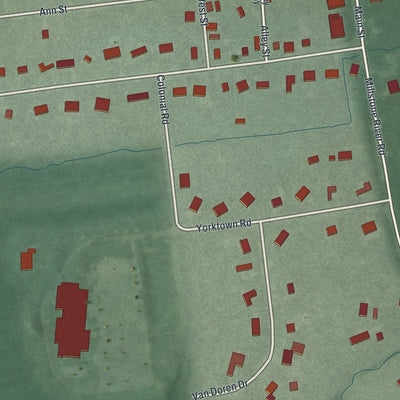 Close-up of the map of Millstone, Somerset County, New Jersey print showing street and building detail