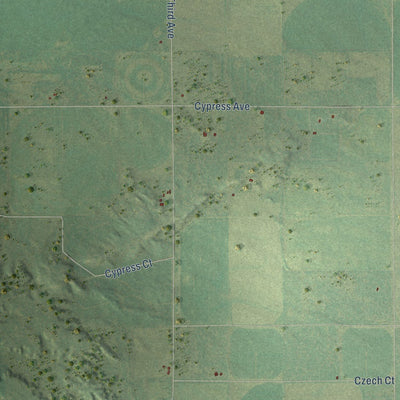 Close-up of the map of Richfield, Adams County, Wisconsin print showing street and building detail