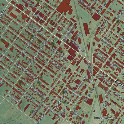 Close-up of the map of Lansdale, Pennsylvania print showing street and building detail
