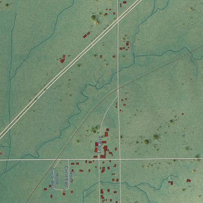 Close-up of the map of Fitzhugh, Oklahoma print showing street and building detail